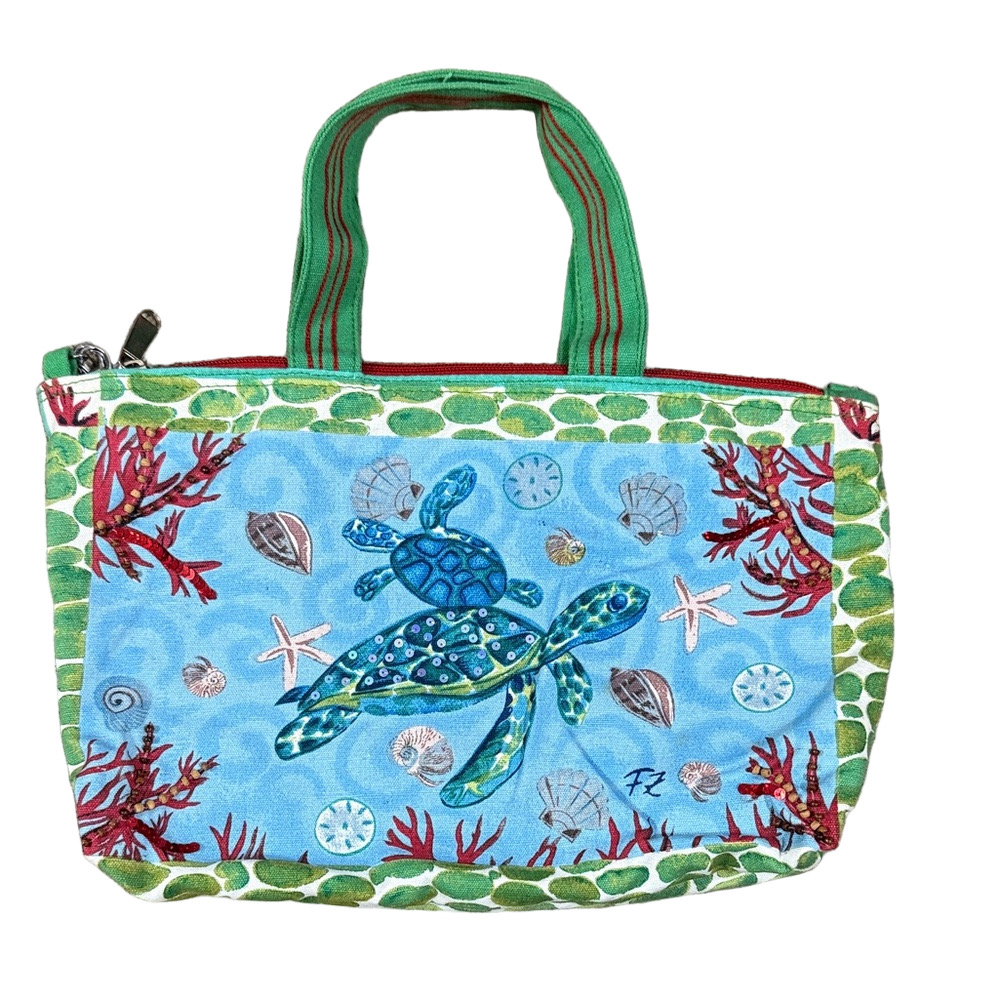 Farida Zamar Art On A Bag Seaturtles Tote Bag Crossbody Purse SKU1114